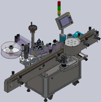 JTB108 vertical turntable round bottle positioning and labeling machine